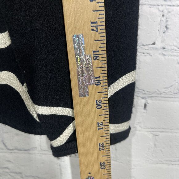 Talbots Wool Jacket Women Size PM Black Ivory Brading Zip Long Sleeve Preppy - Picture 12 of 12